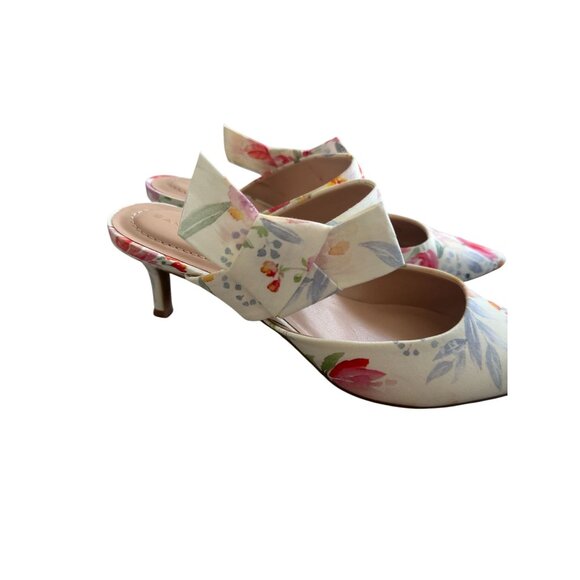 BANDOLINO Floral Kitten Mules Heels Size 7 NEW NWOB - Picture 8 of 10